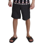 Dolce & Gabbana Black Polka Dots Beachwear Shorts Swimwear