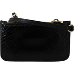 Dolce & Gabbana Black Leather Coin Purse Wristlet Mirror Agnese Wallet