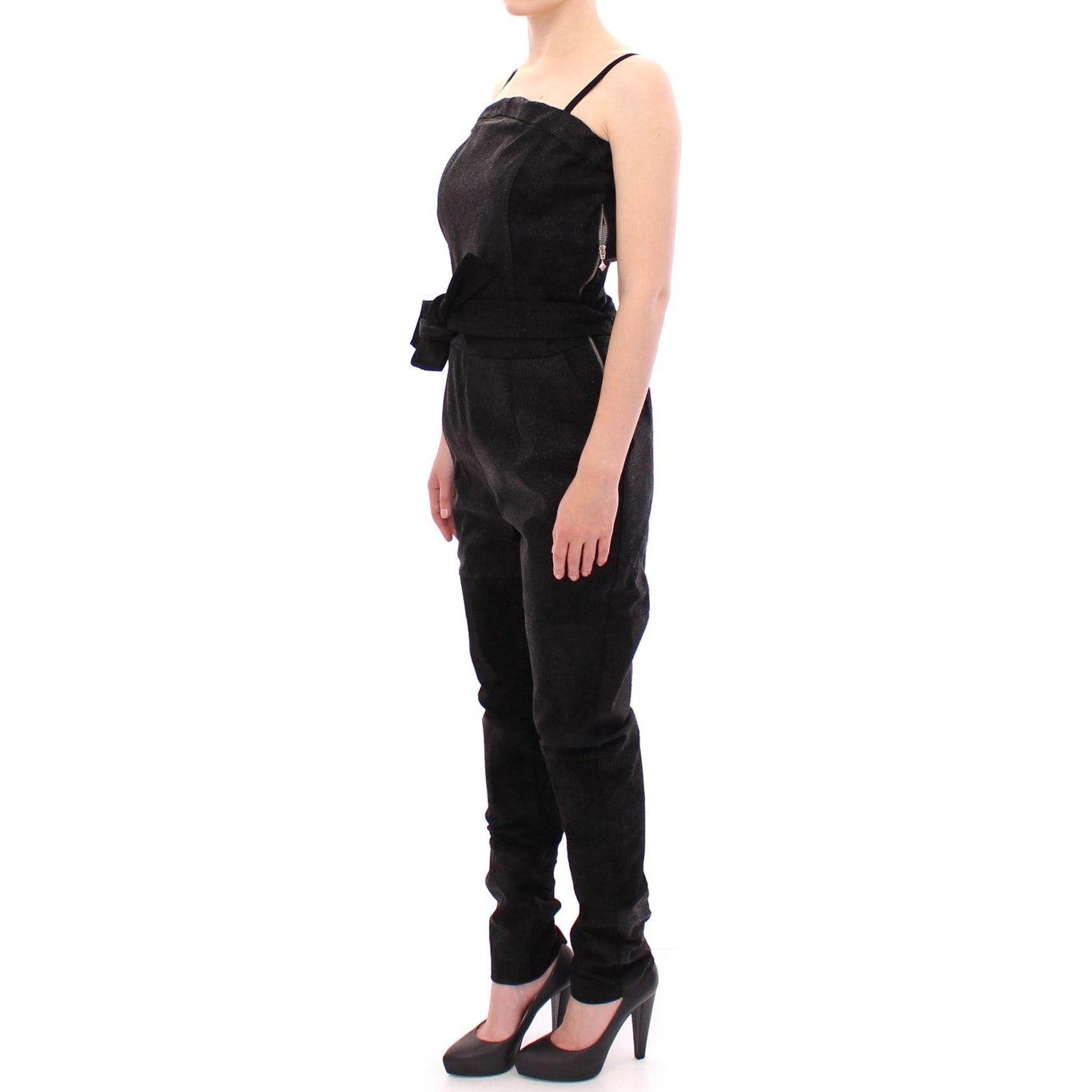 La Maison du Couturier Black Leather Jumpsuit Coats & Jackets