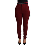 Dolce & Gabbana Red DG Star Striped Skinny Cotton Pant