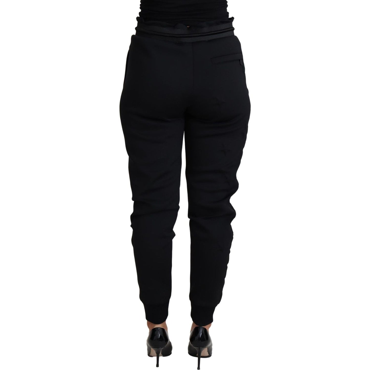Dolce & Gabbana Black Polyester Neoprene Jogger Trouser Pants
