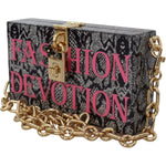 Dolce & Gabbana Gray Fashion Devotion Clutch Plexi SICILY BOX Purse WOMAN SHOULDER BAGS