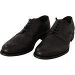 Dolce & Gabbana Black Leather Oxford Wingtip Formal Dress Shoes