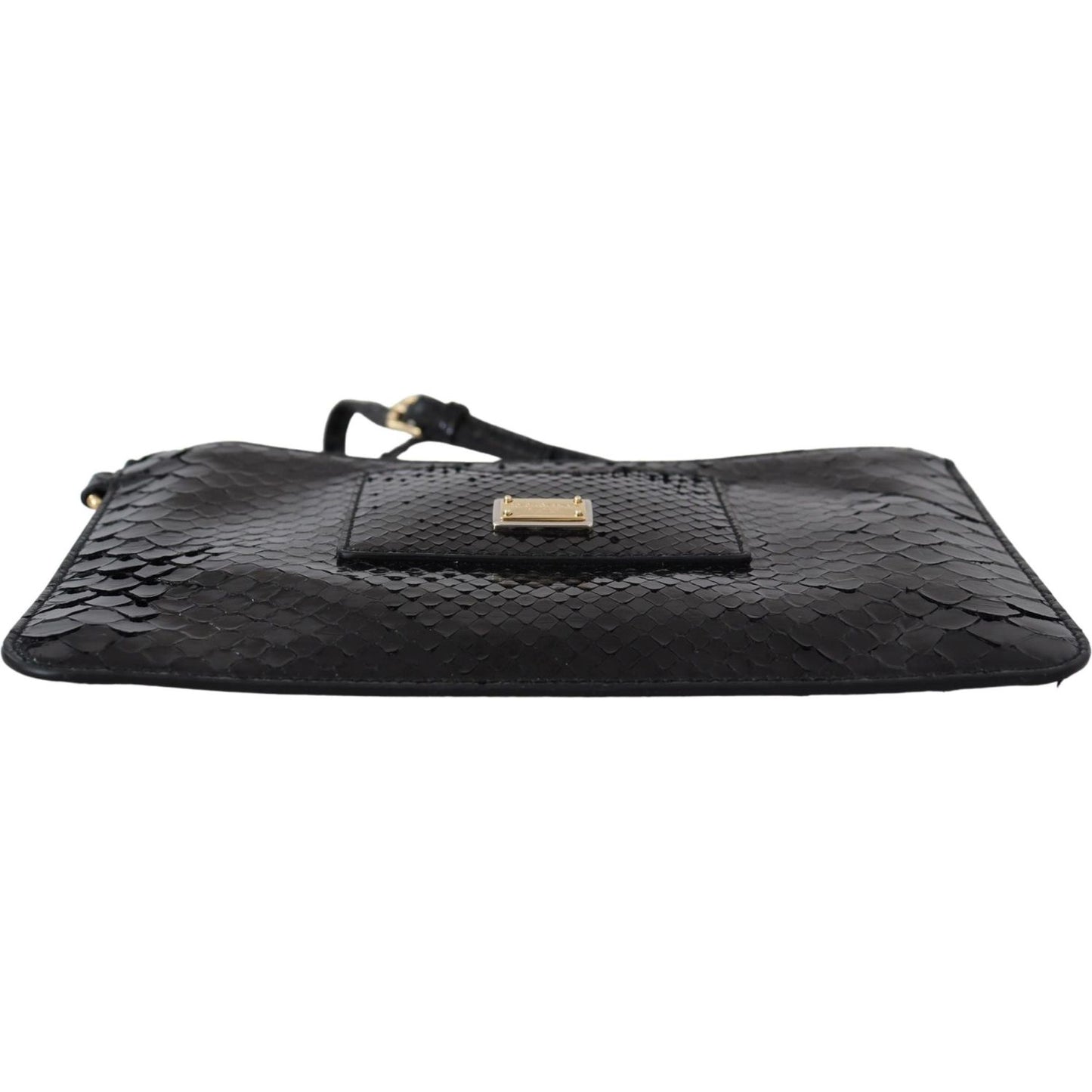 Dolce & Gabbana Exotic Leather Black Wristlet Wallet Dolce & Gabbana