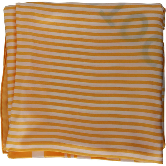 Dolce & Gabbana Elegant Striped Silk Square Scarf Dolce & Gabbana