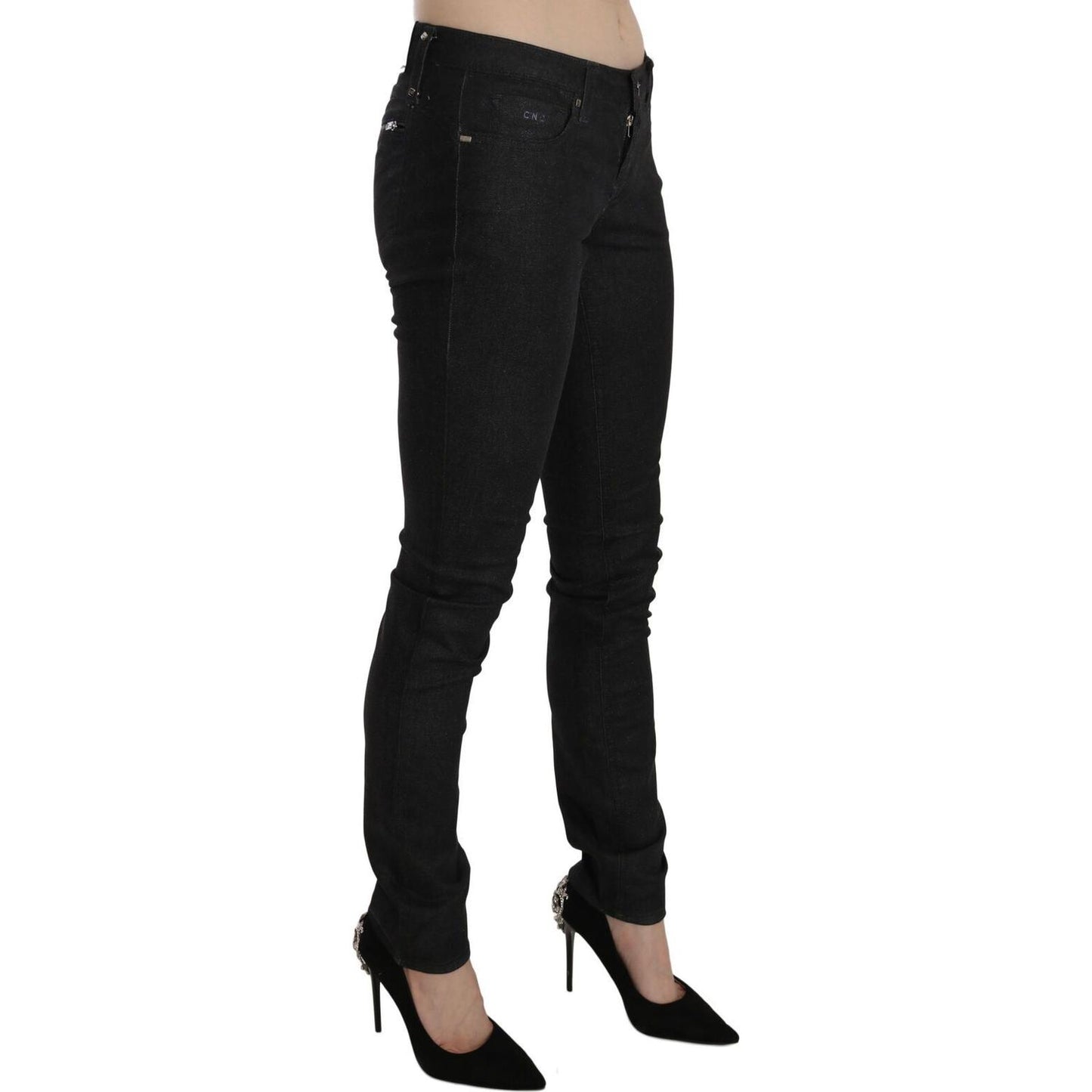 Costume National Black Low Waist Skinny Casual Denim Jeans PAN70724-26