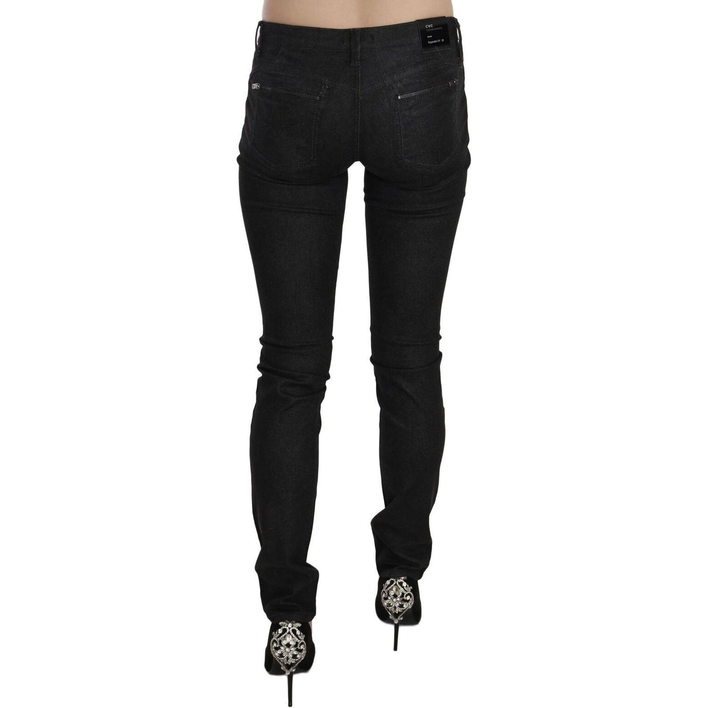 Costume National Black Low Waist Skinny Casual Denim Jeans PAN70724-26