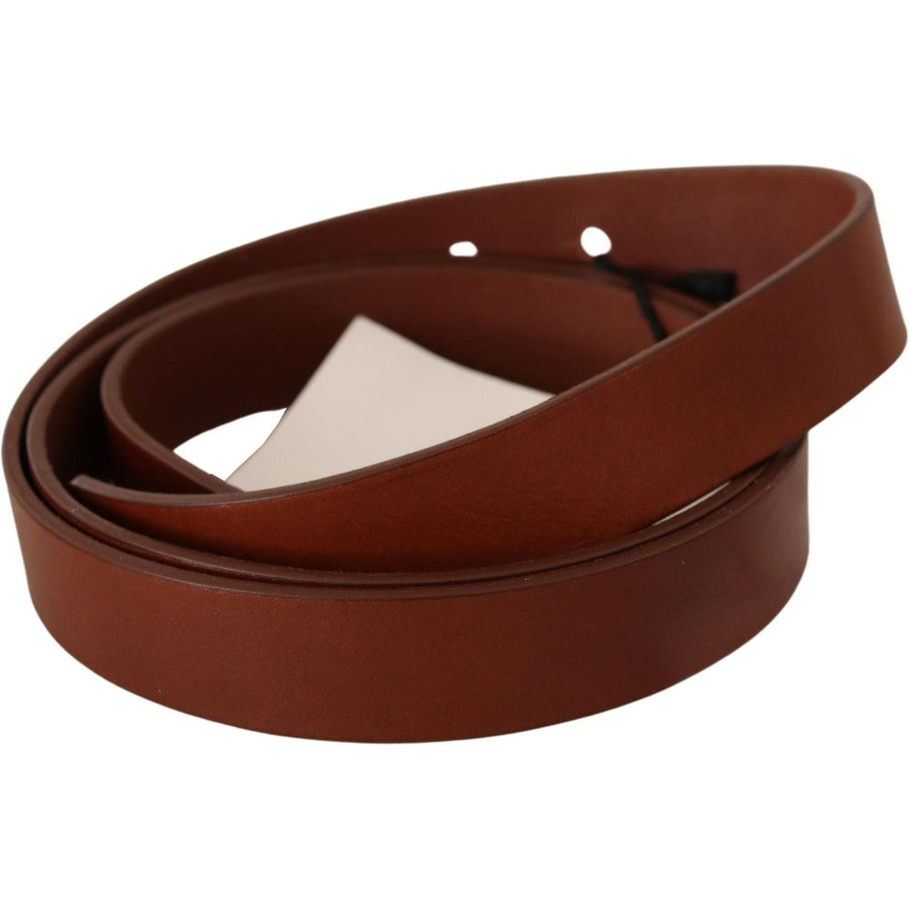 Costume National Brown Leather Silver Fastening Belt WOMAN BELTS