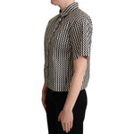 Dolce & Gabbana Black White Zigzag Collar Cotton Top Shirt Blouse Top