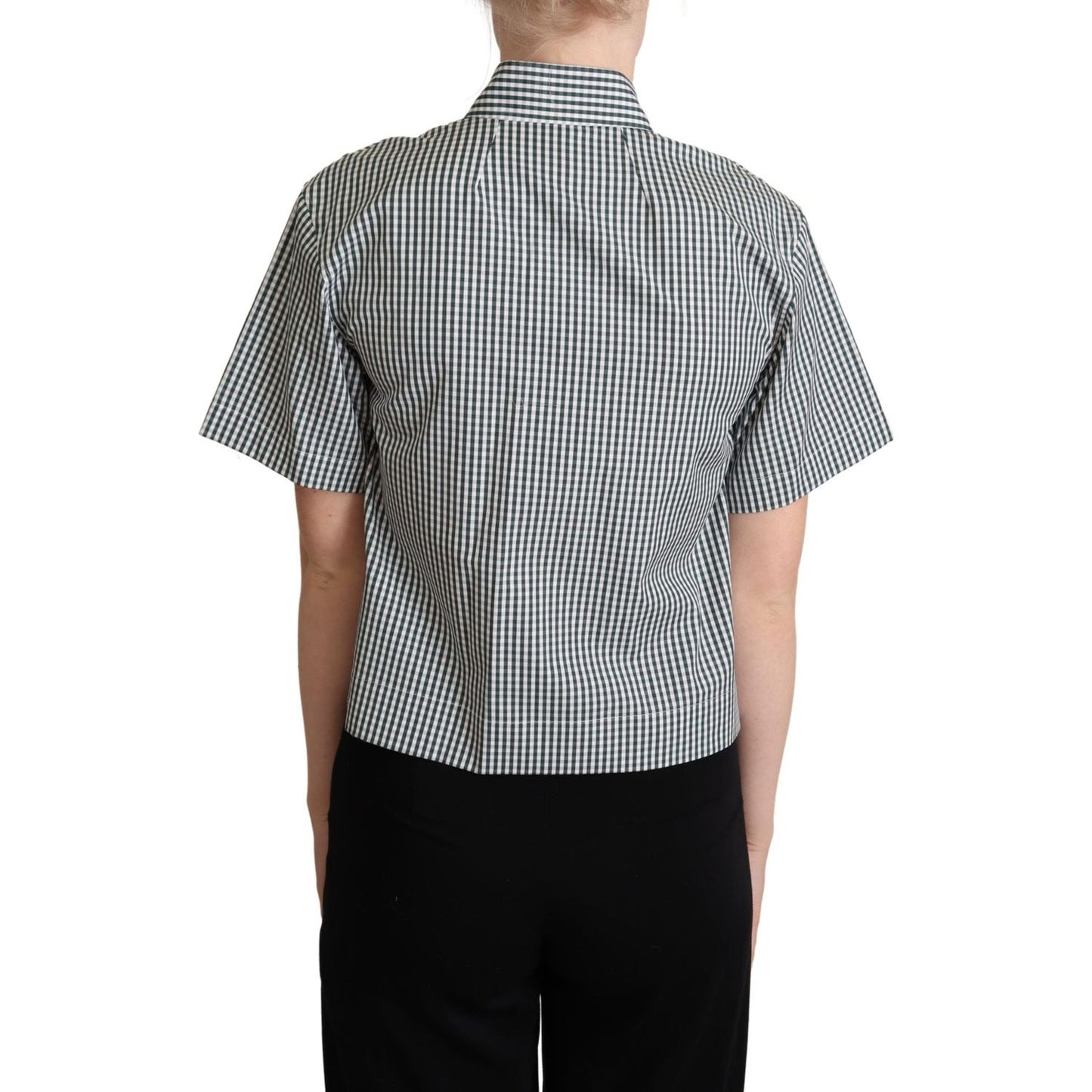 Dolce & Gabbana Elegant Checkered Cotton Polo Top Dolce & Gabbana