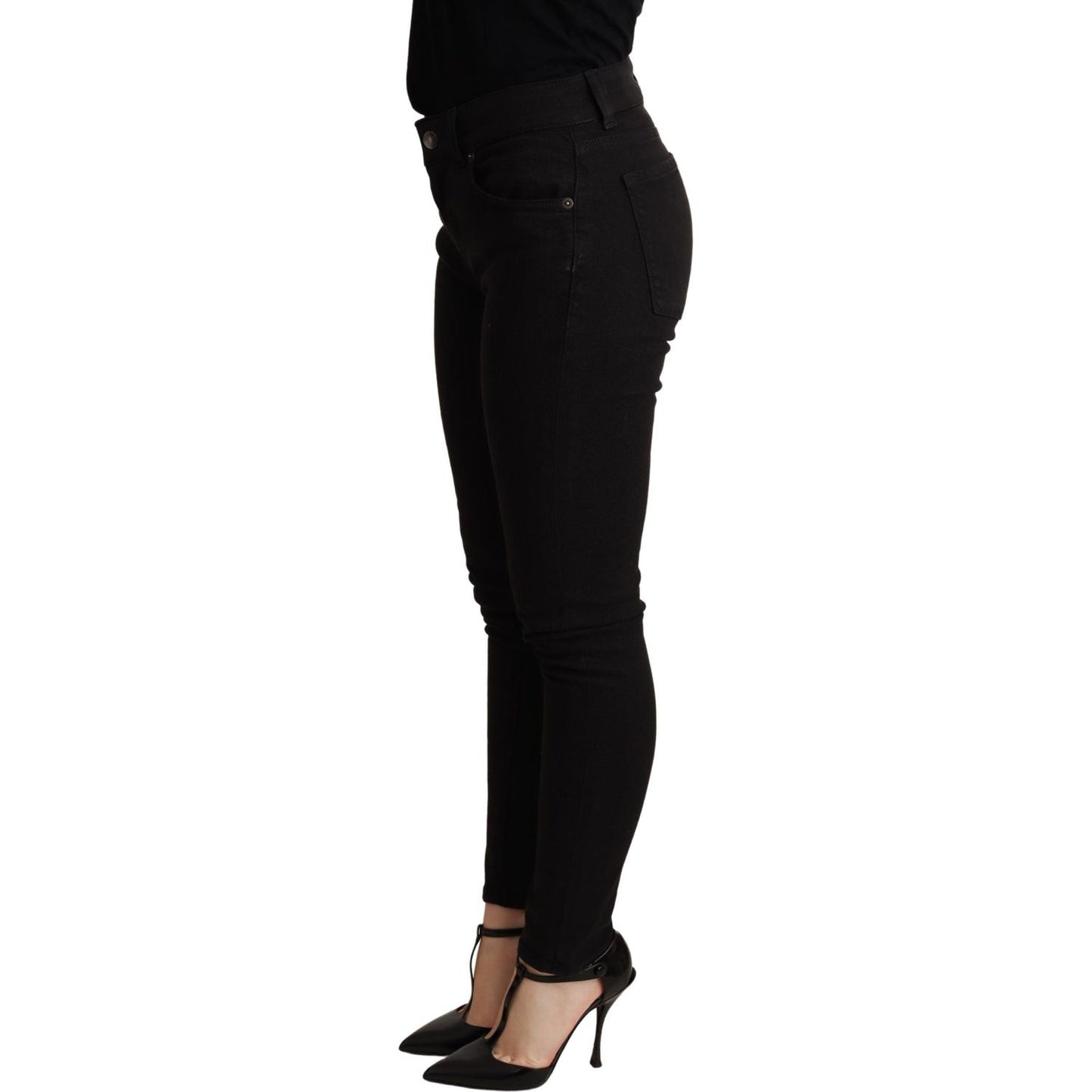 Dolce & Gabbana Black Skinny Denim Cotton Stretch Trouser