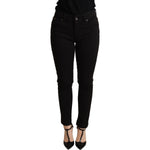 Dolce & Gabbana Black Skinny Denim Cotton Stretch Trouser