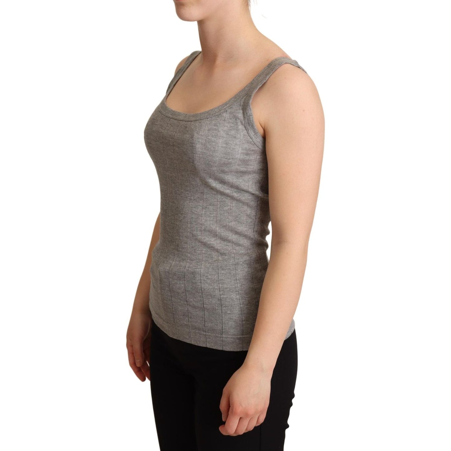 Dolce & Gabbana Gray Cotton Modal Canotta Tank Top T-shirt
