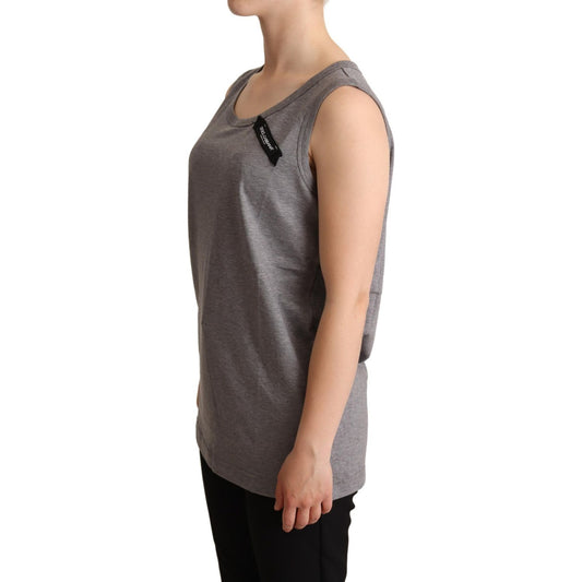 Dolce & Gabbana Elegant Gray Cotton Jersey Sleeveless Tank Dolce & Gabbana