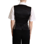 Dolce & Gabbana Gray Checkered Sleeveless Waistcoat Vest