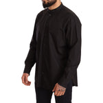 Dolce & Gabbana Black 100% Cotton Formal Dress Top Shirt