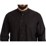 Dolce & Gabbana Black 100% Cotton Formal Dress Top Shirt