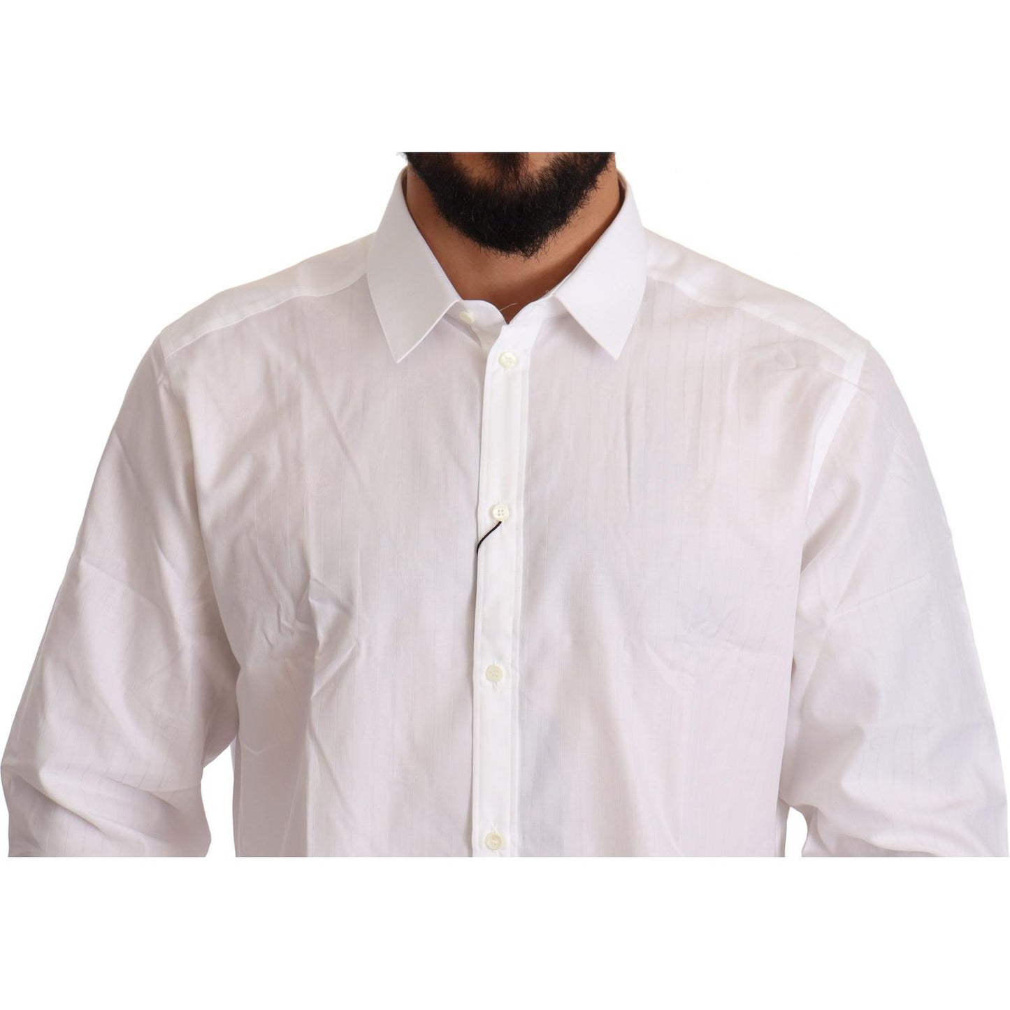 Dolce & Gabbana Elegant White Martini Fit Shirt Dolce & Gabbana