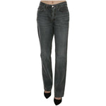 Just Cavalli Gray Washed Mid Waist Straight Denim Pants Jeans PAN70366-30