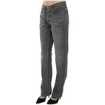 Just Cavalli Gray Washed Mid Waist Straight Denim Pants Jeans PAN70366-30