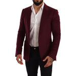Dolce & Gabbana Maroon Cashmere Slim Fit Coat Jacket Blazer JKT2851 -48