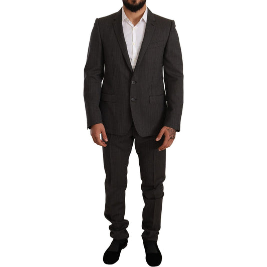 Dolce & Gabbana Elegant Gray Martini Woolen Suit Set Suit Dolce & Gabbana