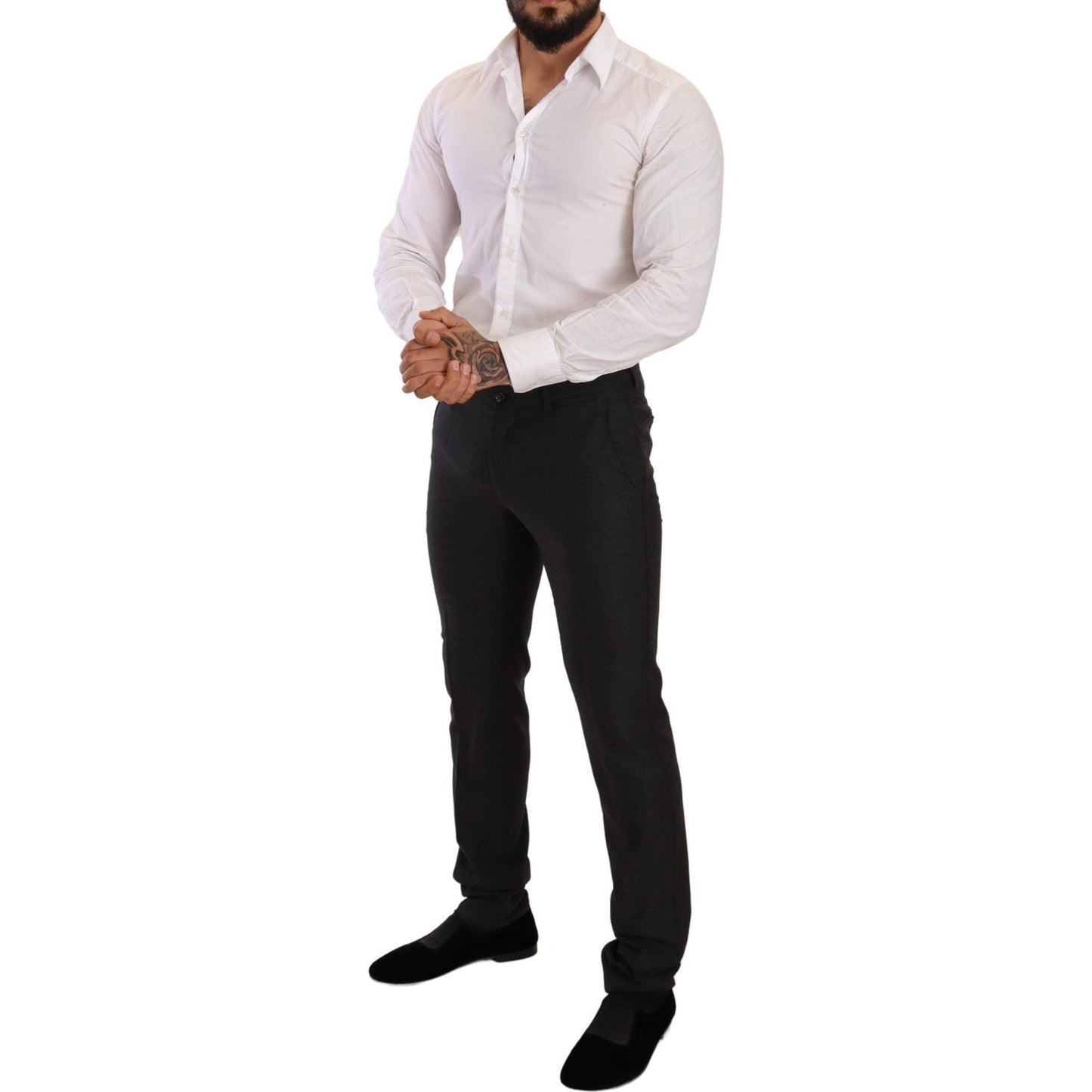 Dolce & Gabbana Gray Wool MARTINI Slim Fit Set Suit Suit