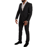 Dolce & Gabbana Gray Wool MARTINI Slim Fit Set Suit Suit