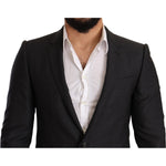 Dolce & Gabbana Gray Wool MARTINI Slim Fit Set Suit Suit