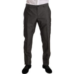 Dolce & Gabbana Gray Metallic MARTINI Slim Fit Set Suit Suit