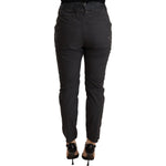 CYCLE Gray Mid Waist Slim Fit Skinny Cotton Trouser WOMAN TROUSERS