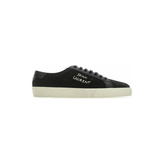 Saint Laurent Sleek Black Canvas & Leather Low-Top Sneakers MAN SNEAKERS Saint Laurent