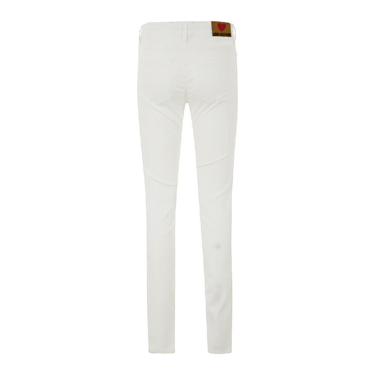 Love Moschino White Cotton Jeans Denim