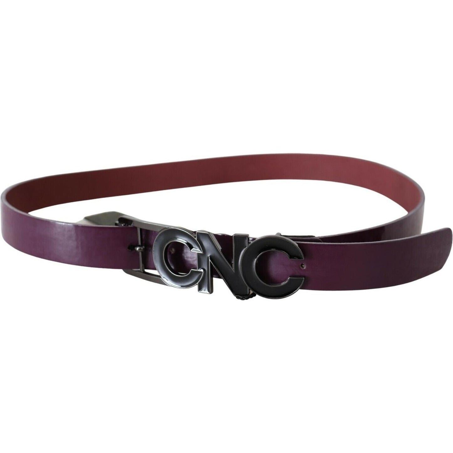Costume National Brown Leather Large Logo Letter Buckle Belt WOMAN BELTS
