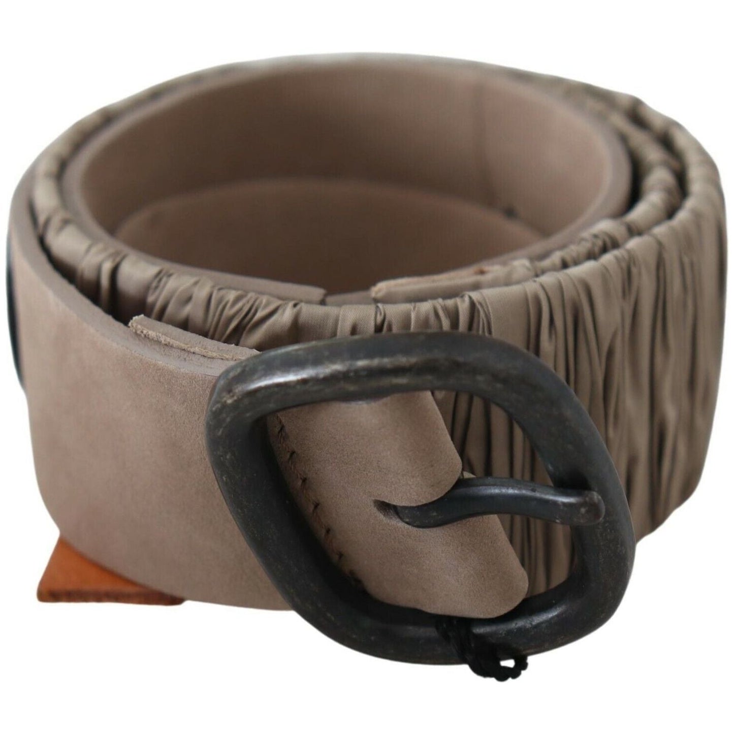 GF Ferre Brown Solid Leather Waist Metal Buckle Belt