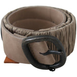 GF Ferre Brown Solid Leather Waist Metal Buckle Belt