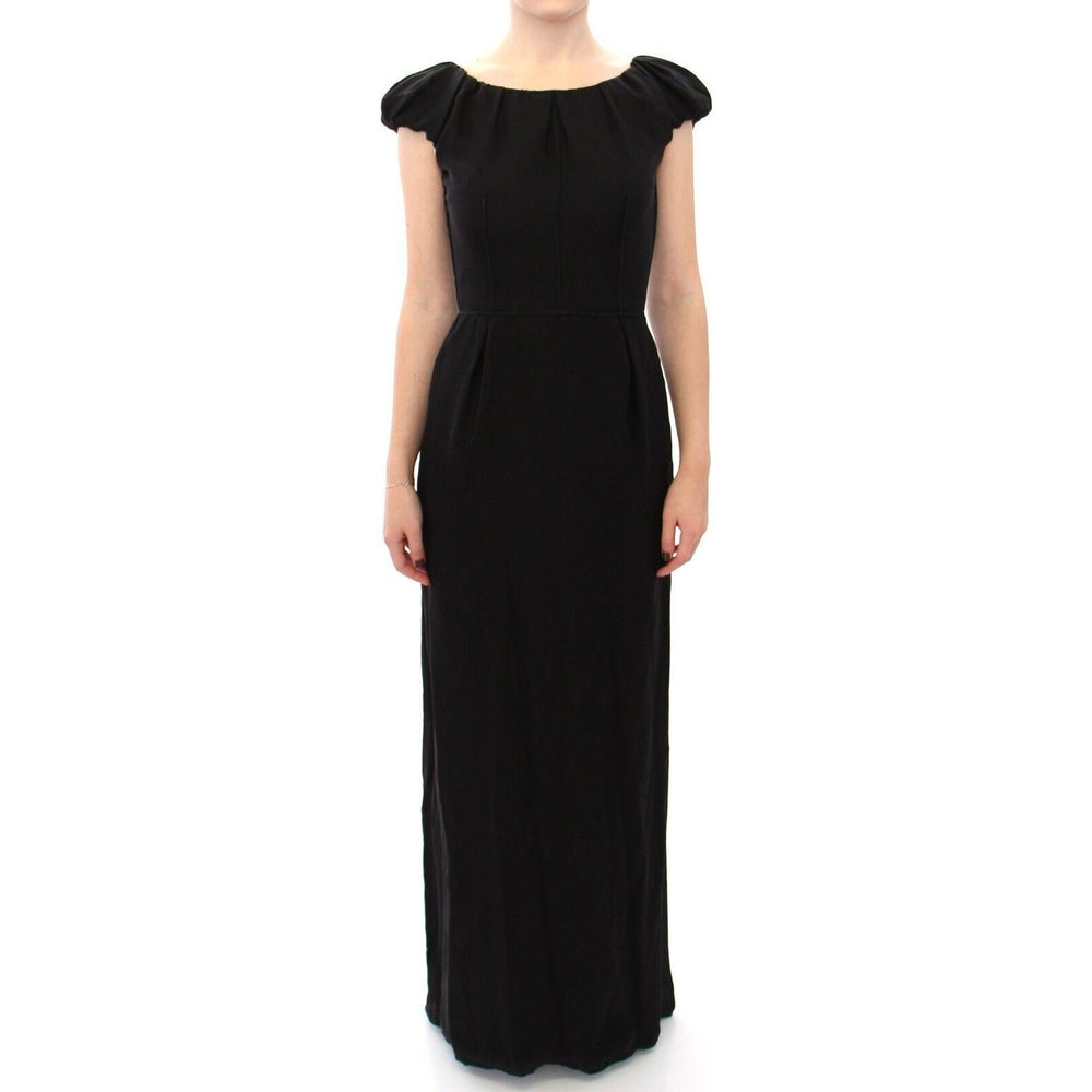 Dolce & Gabbana Black Silk Shortsleeve Gown Maxi IT Dress WOMAN DRESSES