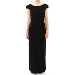 Dolce & Gabbana Black Silk Shortsleeve Gown Maxi IT Dress WOMAN DRESSES