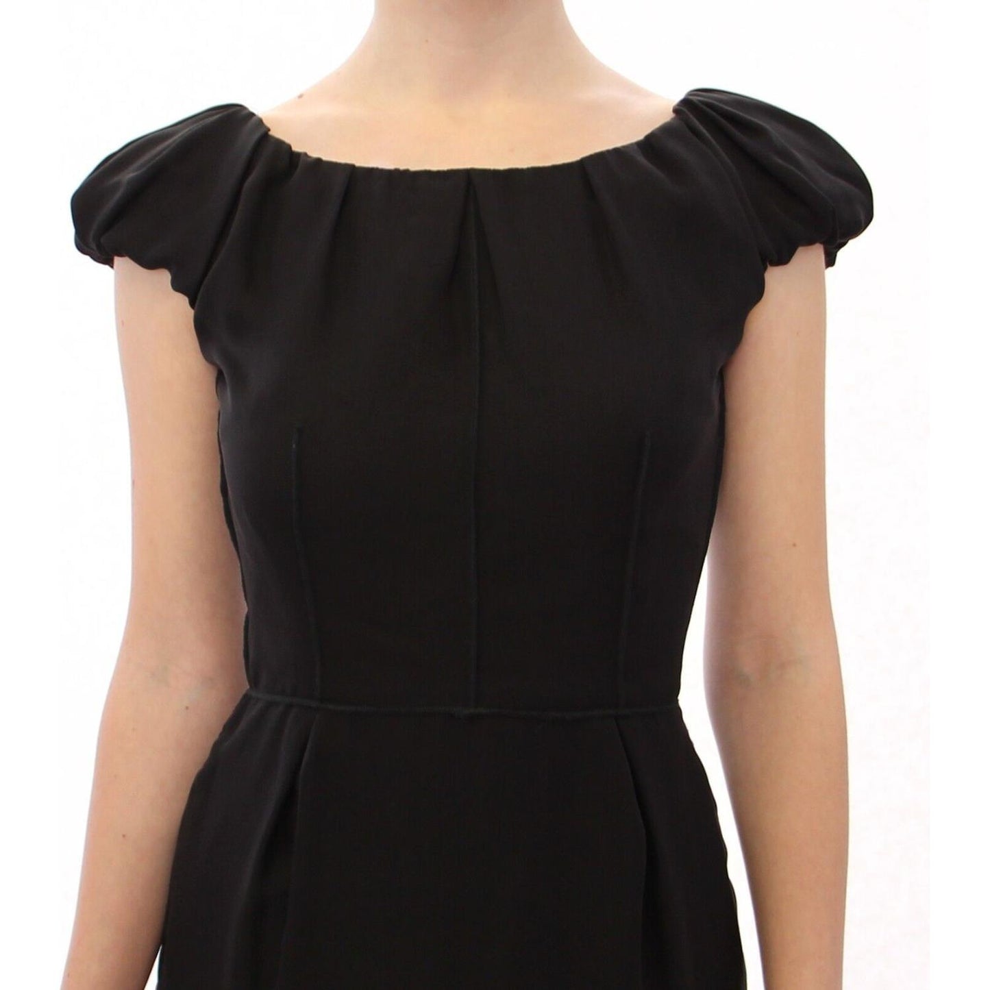 Dolce & Gabbana Black Silk Shortsleeve Gown Maxi IT Dress WOMAN DRESSES