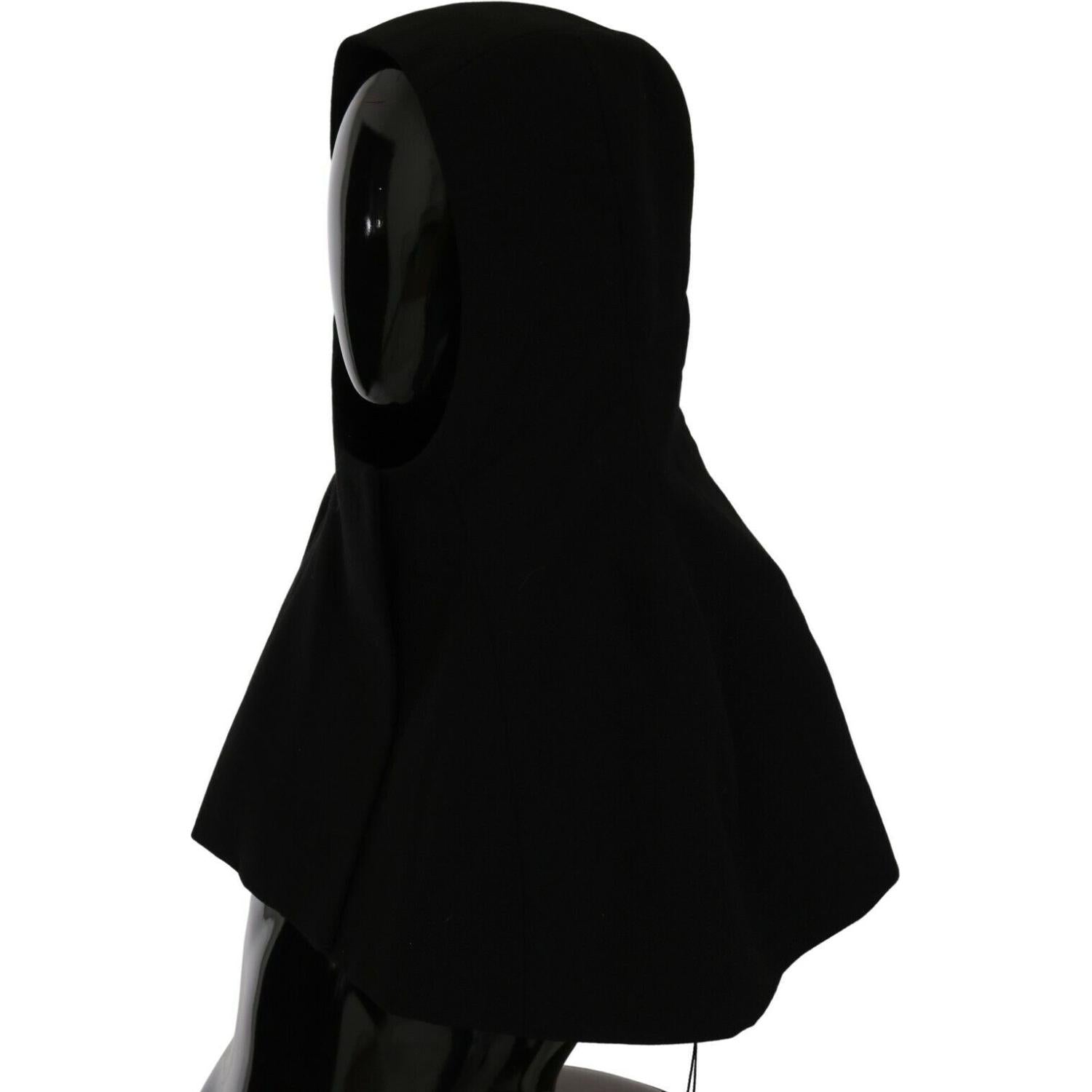 优雅黑色连帽围巾