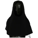 Dolce & Gabbana Black Wool Whole Head Hooded Scarf Hat Hood Scarf