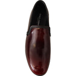Dolce & Gabbana Bordeaux Patent Leather Dress Loafers Shoes MV313 - 40.5