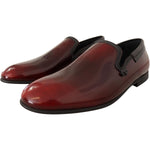 Dolce & Gabbana Bordeaux Patent Leather Dress Loafers Shoes MV313 - 40.5