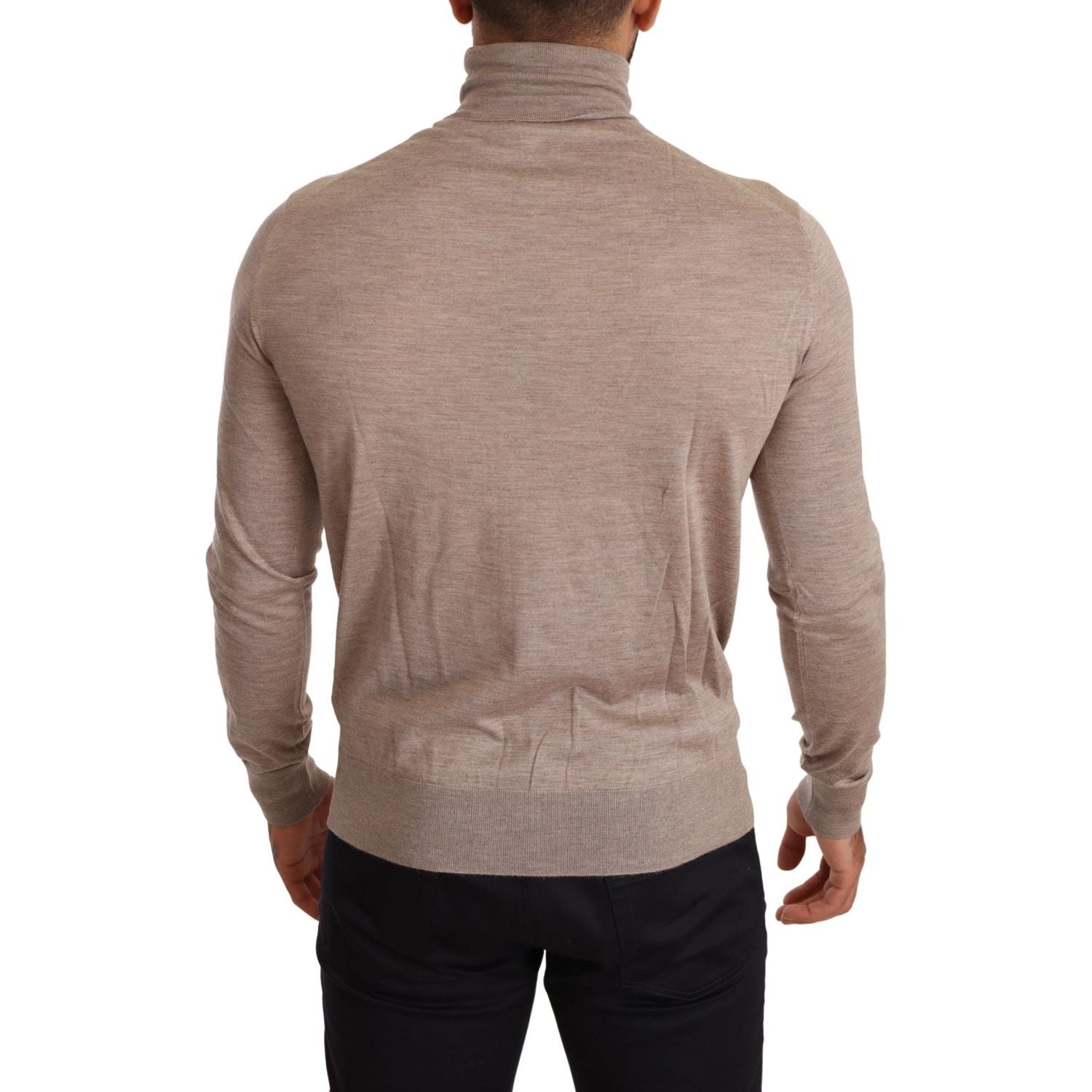Dolce & Gabbana Beige Cashmere Turtleneck Pullover Sweater