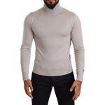 Dolce & Gabbana Gray Cashmere Turtleneck Pullover Sweater