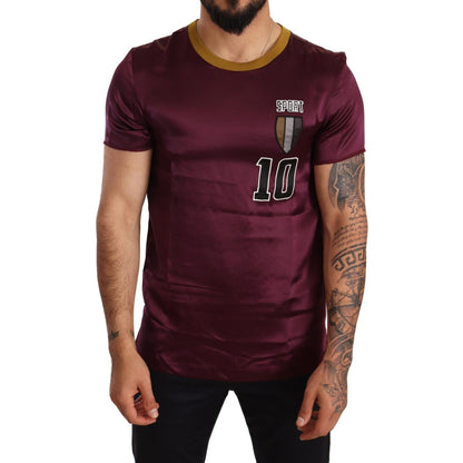 Dolce & Gabbana Purple Sport 10 Embroidery Crewneck T-shirt