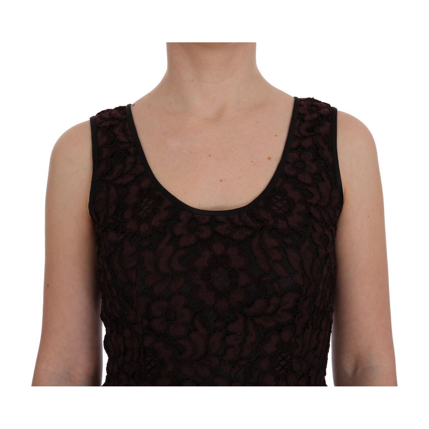 波尔多花卉蕾丝 Ricamo 直筒连衣裙