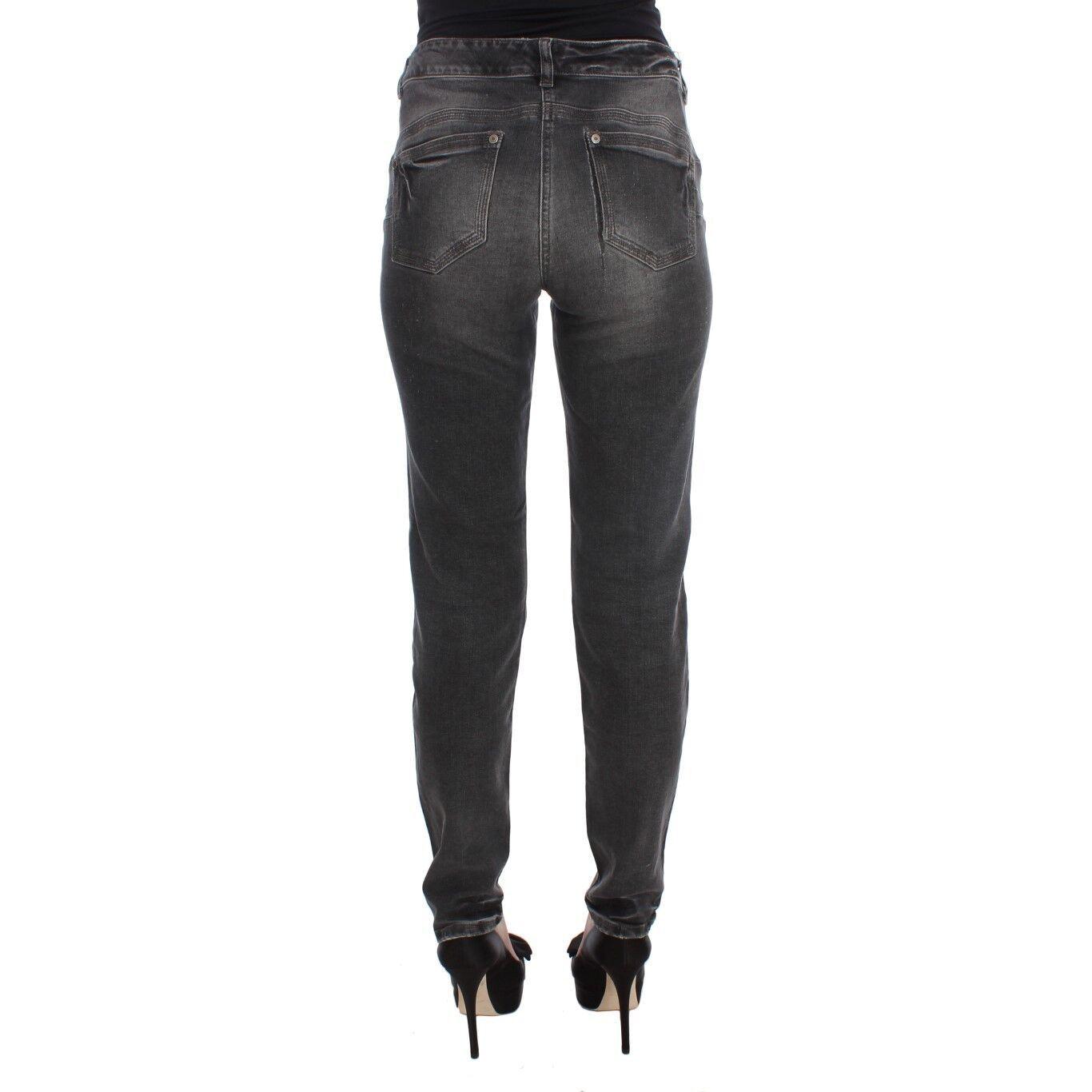 Ermanno Scervino Gray Wash Cotton Blend Stretch Jeans Pants Jeans & Pants