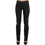 John Galliano Black Mid Waist Slim Fit Corduroy Denim Casual Pants Jeans & Pants