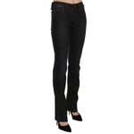 John Galliano Black Mid Waist Slim Fit Corduroy Denim Casual Pants Jeans & Pants